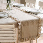 6 Pcs Neutral Beige Ruffled Table Runner, 13 x 72 Inch | Linen Kitchen Dining by Unknown