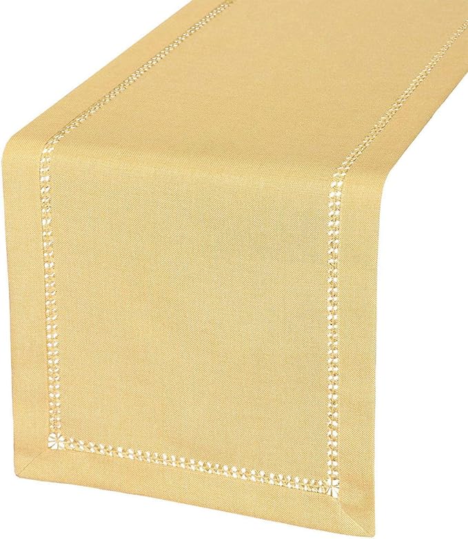 Grelucgo Handcrafted Solid Color Dining Table Runner, Double-Hemstitched by Grelucgo
