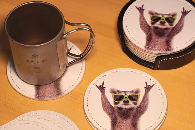 Novelty Raccoon Coasters for Drinks - Image 3