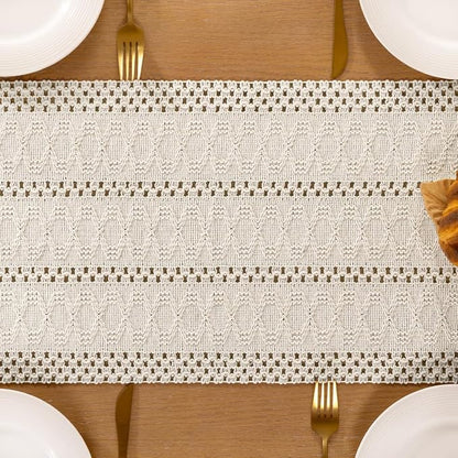 Boho Table Runner Summer Farmhouse Rustic Dining Dresser Scarf Home Decor | - Image 5