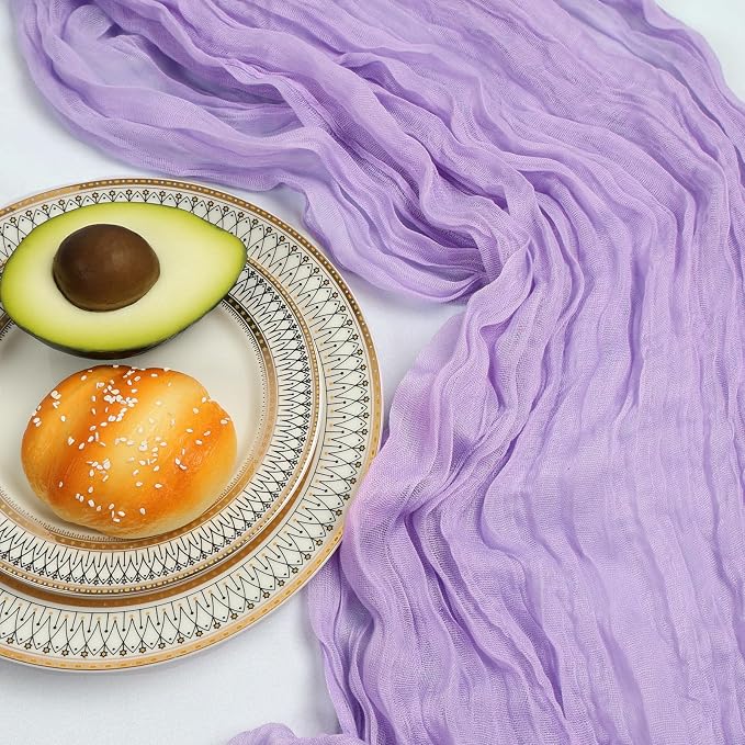 12 Pack 10Ft Lavender Purple Cheesecloth Table Runner 23 x 120 Inch | Gauze - Image 5