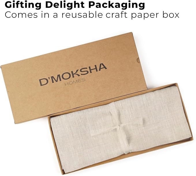 Classic Linen™ by D'Moksha Light Natural Table Runner 144 Inches Long, 100% - Image 4
