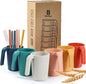 Wheat Straw Coffee Mugs 6-Pack– Unbreakable & Lightweight Cups, 12oz Stackable by Becutlery