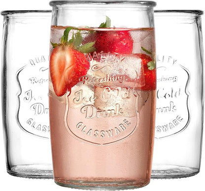 Glaver's Set of 8 Highball Glass Cups 20 OZ Stemless Tall Drinking Glasses by Glavers