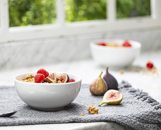 KooK Ceramic Cereal Bowls, Dishwasher and Freezer Safe, Porcelain Dishes - Image 3