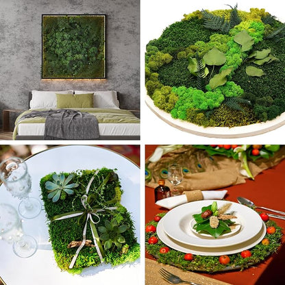 Dried Moss Table Runner Preserved Moss Mat Artificial Green Moss Roll - Image 7