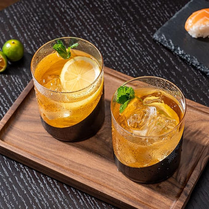 MyGift 12 oz Set of 4 Matte Black Drinking Glasses - Image 4