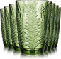 Reallnaive 14 oz Green Drinking Glasses Set of 8, Vintage Glassware by Unknown