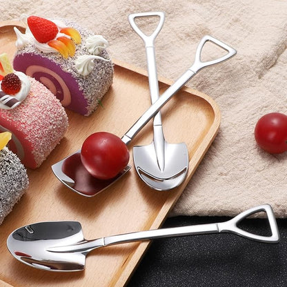 10Pcs Shovel Spoons Stainless Steel Spoon Reusable Dessert Spoons - Image 3