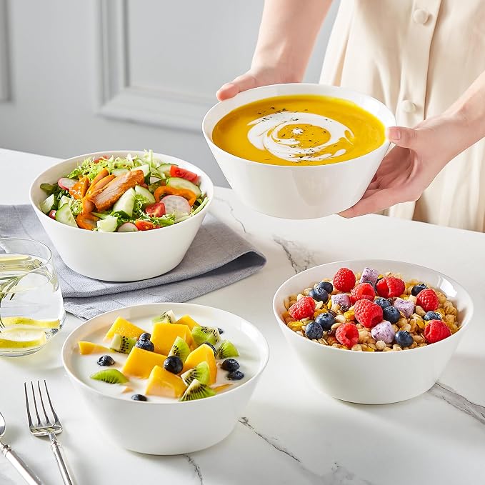 MALACASA 35 OZ Soup Bowls Set of 4, Kitchen Essential, Dishwasher Microwave Safe - Image 6