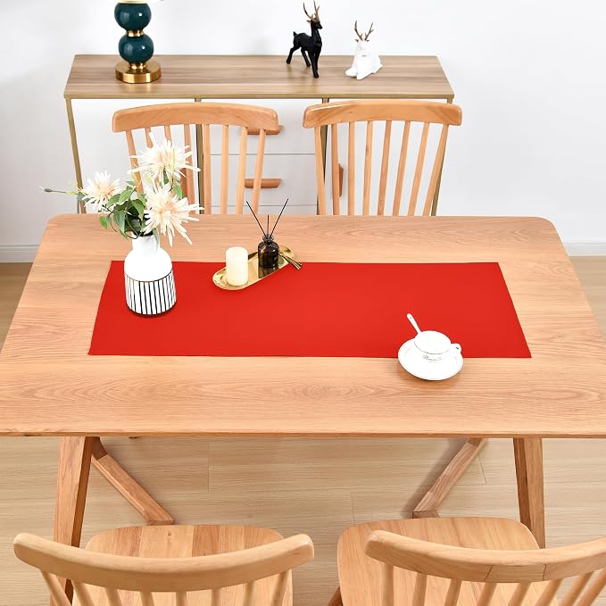 Farmhouse Red Table Runner Small Short Table Runners 36 Inches Coffee Table - Image 3