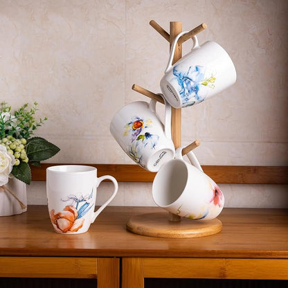 GBhome Floral Coffee Mugs Set of 6, 12 oz Ceramic Coffee Cups Set | Classic - Image 7