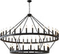60 Inch Large Black Wagon Wheel Chandelier,2 Tier 54-Lights Farmhouse Industrial Country Style Round Pendant Light Fixture for Outdoor Porch high Ceilings Living Dining Room Foyer Entryway