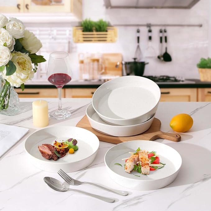 LIANYU 34oz Pasta Bowls, Ceramic Dinner Plate Bowls Set of 4 | 8.7’’ Wide - Image 6