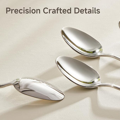 16-Piece Teaspoon Set, 18/10 Stainless Steel Dessert Spoons | Mirror Polished - Image 3