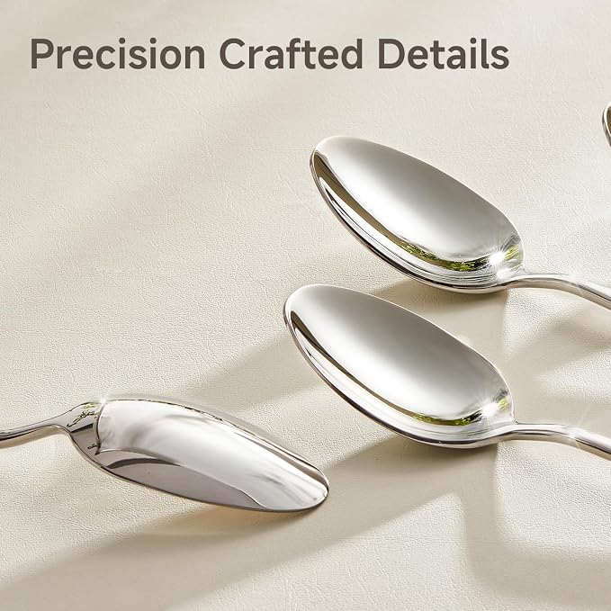 24-Piece Teaspoon Set, 18/10 Stainless Steel Dessert Spoons | Mirror Polished - Image 3