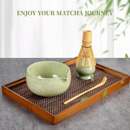 YIBO Matcha Whisk Set With Bowl, Ceramic Matcha Making Kit Includes Bamboo Whisk - Image 7