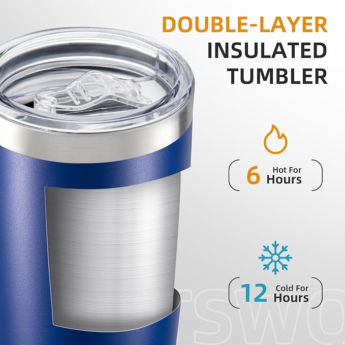 20 oz Tumbler with Lid Stainless Steel Insulated Tumblers, 1 Pack | Leak Proof - Image 2