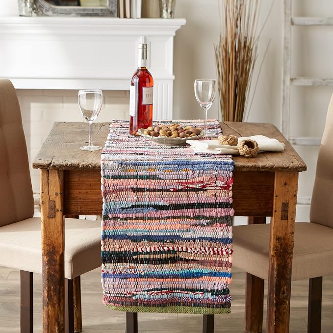 DII Handmade Chindi Tabletop, Reversible and Machine Washable, Table Runner - Image 4