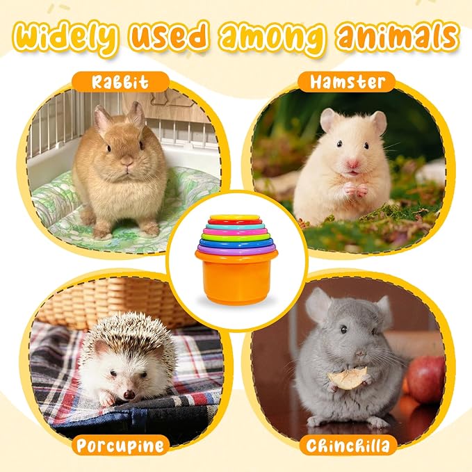 8 Pcs Stacking Cups for Small Animal Toys, Nesting Rabbit Toys of Different - Image 6
