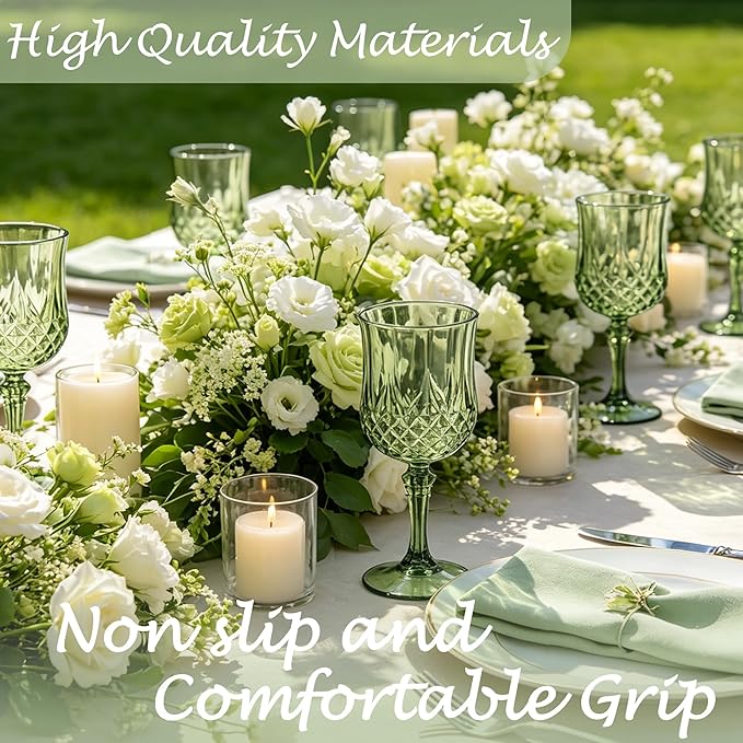 48Pack Plastic Wine Glasses, 7oz Vintage Goblets - Image 4
