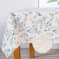 Mysky Home Rectangle Table Cloth 60x102 Inch - Spring Summer Floral Tablecloth, Waterproof Linen Fabric Oblong Table Cloth for Kitchen Dining Tablecloth for 4 Feet Table Blue, Small Blue Flower Design