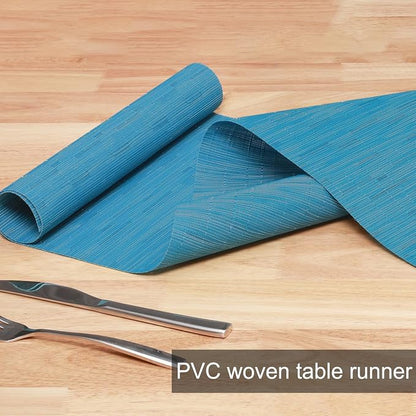 Table Runner 55 Inches Long, Vinyl Woven Heatproof Table Runners | Washable - Image 2