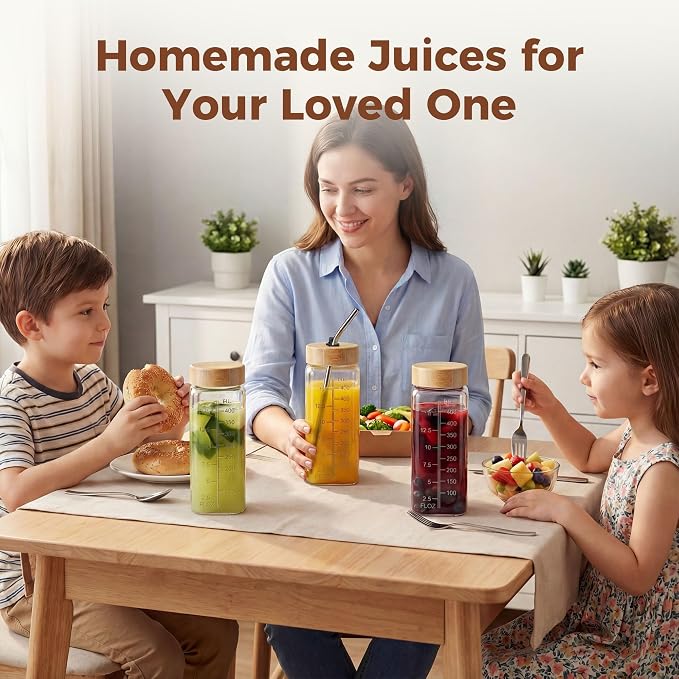 16 oz Square Glass Juice Bottles - Image 5