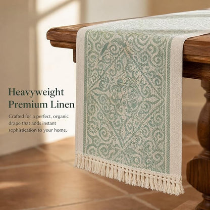 14x63 Damask Table Runner Waterproof French Vintage Dresser Scarf | Tired of a - Image 2