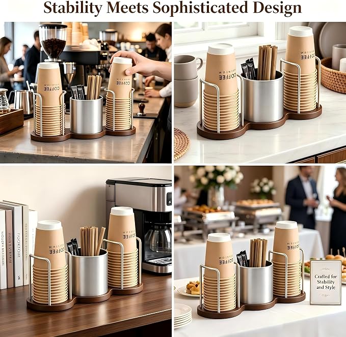 GOYLSER Coffee Cup Holder with Straw & Stirrer Storage Caddy - Image 6