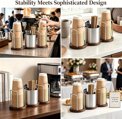 GOYLSER Coffee Cup Holder with Straw & Stirrer Storage Caddy - Image 6