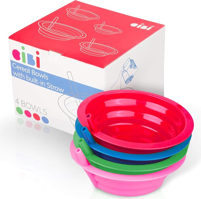 Cibi Cereal Bowls with Straws for Kids BPA-Free Plastic | Toddler Sip-A-Bowls - Image 7