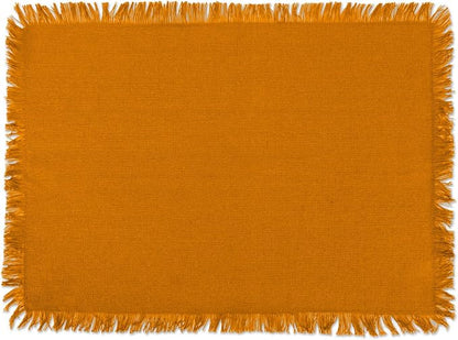 DII Everyday Collection, Fringed Solid Tabletop, Placemat Set, Pumpkin Spice - Image 4