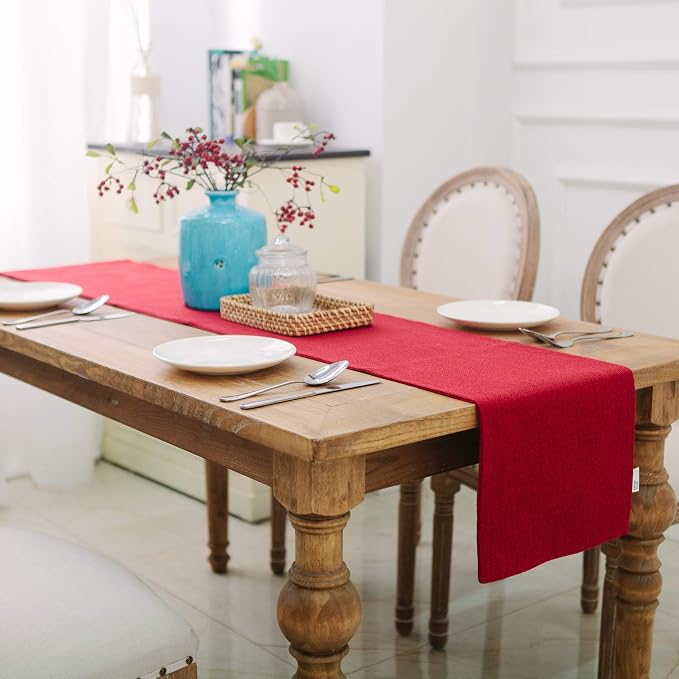Soft Caddice Faux Linen 2 Side Table Runner, eco-Friendly Fabric Handcrafted - Image 2