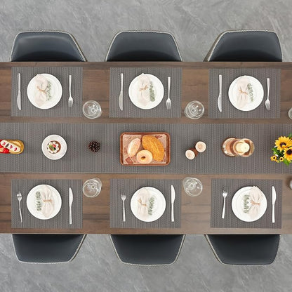 Myir JUN Dark Gray Table Runner Home Decor Dining Table Runners | Vinyl Table - Image 9