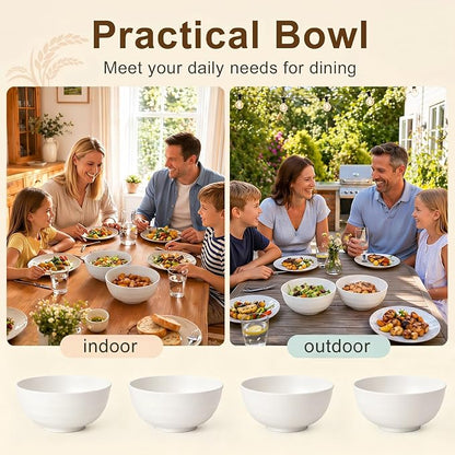 Soup Bowls 60oz, Unbreakable Wheat Straw Bowls Sets of 8, Large Kitchen Bowls - Image 7