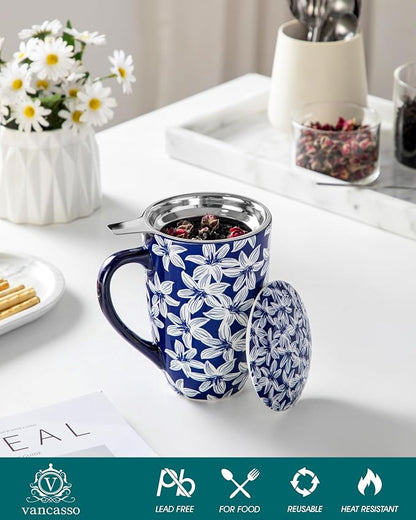 vancasso SELENE Porcelain Tea Mug, 18 oz Porcelain Tea Cup - Image 4
