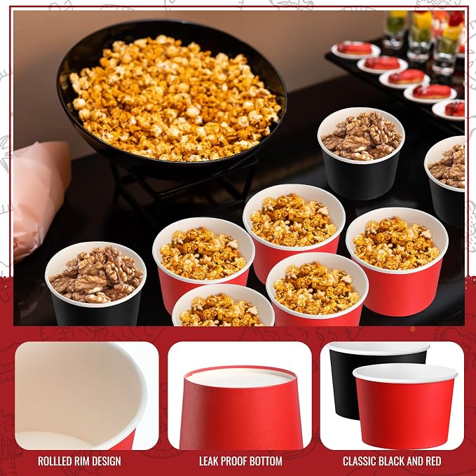 Jingmore Paper Ice Cream Cups 9oz Colored Disposable Dessert Bowls - Image 7