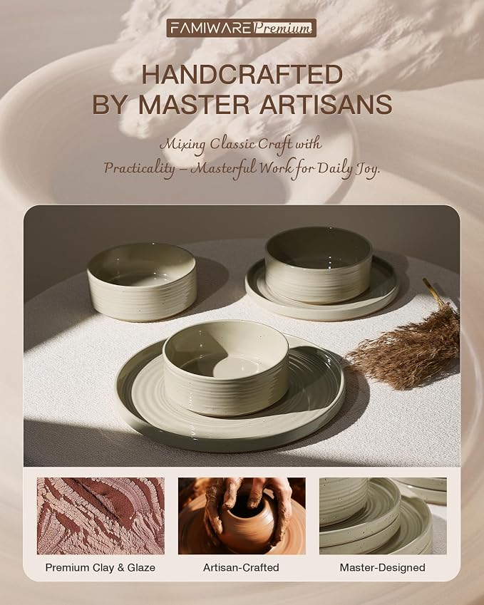 Dinnerware Set for 6, Ceramic Plates & Bowls - Image 6