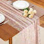 SiinvdaBZX Light Pink Sheer Tulle Table Runner 120 Inch/10 Ft Long | Gauze by SiinvdaBZX