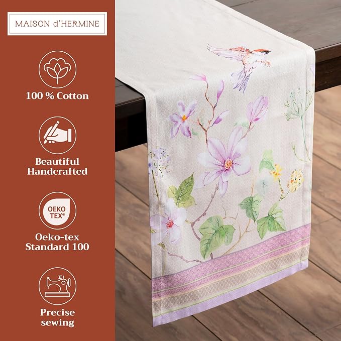 Maison d' Hermine Table Runner 100% Cotton 14.50" x 108" | Table Runners 108 - Image 2