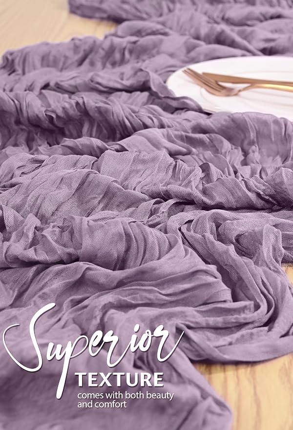 18 Pack Cheesecloth Table Runner 10FT Purple Table Runner Boho Gauze Cheese - Image 4