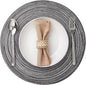 Round Placemats Set of 8 Woven Placemats Washable Braided Table Mats for Dining Table Heat Resistant Non-Slip Circle Place Mats(Mixed Gray)
