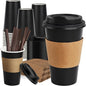RACETOP 16 oz 50 Pack Black Disposable Coffee Cups by RACETOP