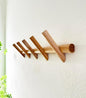 Modern Minimalist Wooden Wall Hook Rack, Solid Ash Wood Coat Rack with 5 Hooks, Wall Mounted Entryway Organizer for Coats, Hats & Bags, 20 lb Capacity
