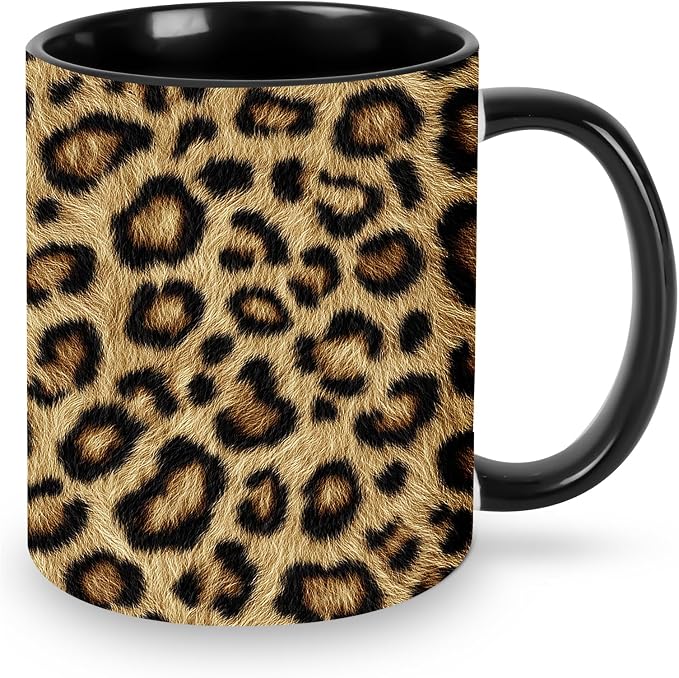 Yrebyou Leopard Print Coffee Mug 11oz Ceramic Cup by Yrebyou