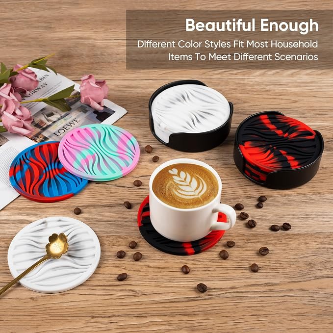 6 Pack Rubber Coasters for Drink - Image 5