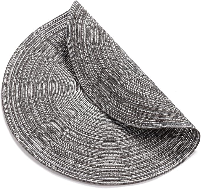 SHACOS Round Braided Placemats Set of 8 Round Table Mats - Image 5