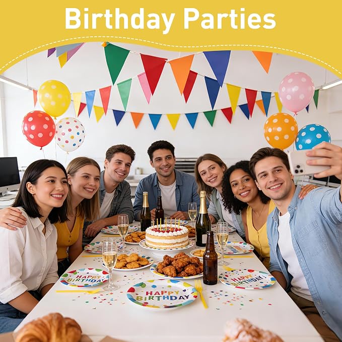 100 Pcs Disposable Birthday Party Tableware Set - Image 3