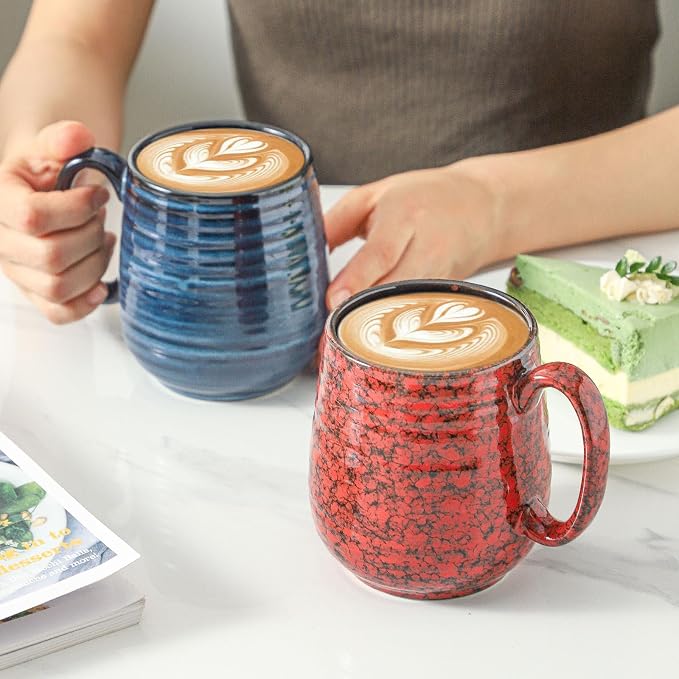HASENSE Large Coffee Mugs Set of 2, Ceramic 20 oz Coffee Cups - Image 4